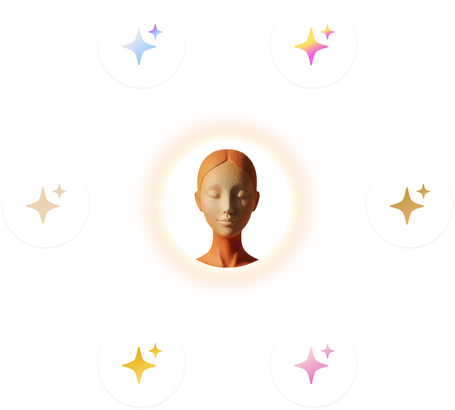 EVY avatar surrounded by AI model icons representing multiple LLM options